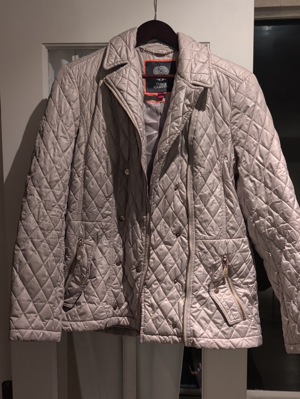 Vince Camuto Quilted Light Champagne Jacket